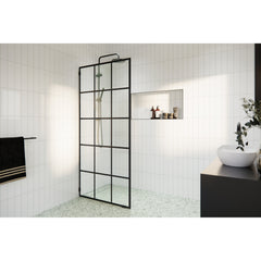 Fixed Shower Panel, Esprit, Frameless Tempered Glass, 36 x 78 In., Matte Black