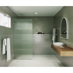 Fixed Shower Panel, Gaia, Frameless Fluted, 34 in. x 78 in., Polished Chrome
