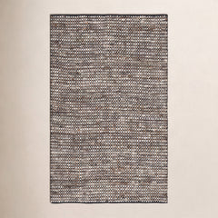 Flatweave Area Rug, 9' x 12' in Black and Ivory