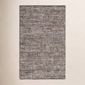 Flatweave Area Rug, 9' x 12' in Black and Ivory
