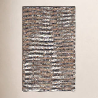 Flatweave Area Rug, 9' x 12' in Black and Ivory