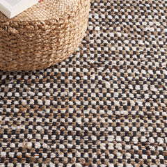 Flatweave Area Rug, 9' x 12' in Black and Ivory