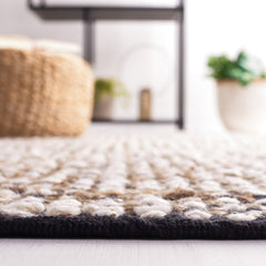Flatweave Area Rug, 9' x 12' in Black and Ivory