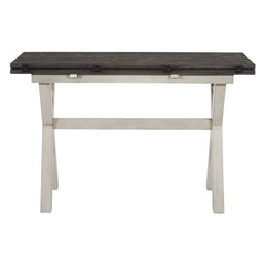 Flip-Top Dining Table, 47.75 in Wide, Light Gray/Charcoal Gray