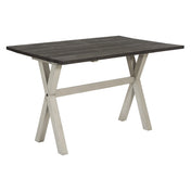 Flip-Top Dining Table, 47.75 in Wide, Light Gray/Charcoal Gray