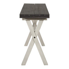 Flip-Top Dining Table, 47.75 in Wide, Light Gray/Charcoal Gray