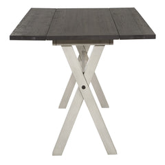 Flip-Top Dining Table, 47.75 in Wide, Light Gray/Charcoal Gray