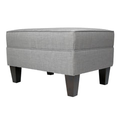 Flip Top Storage Ottoman, Gray Polyester Blend with Black Wood Legs