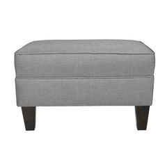 Flip Top Storage Ottoman, Gray Polyester Blend with Black Wood Legs