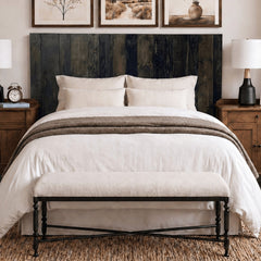 Floating Headboard, King, Solid Wood in Black Barrel