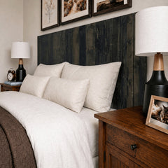Floating Headboard, King, Solid Wood in Black Barrel