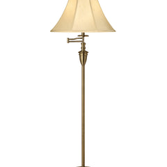 Floor Lamp, 1 Light, Satin Antique Brass with Empire Shade