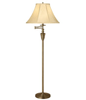 Floor Lamp, 1 Light, Satin Antique Brass with Empire Shade