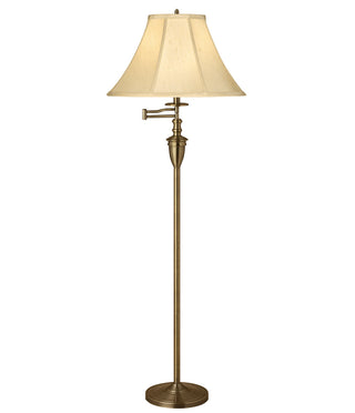 Floor Lamp, 1 Light, Satin Antique Brass with Empire Shade