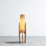 Floor Lamp, 1 Light with Natural Wood Base Finish