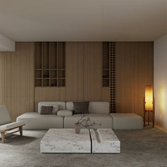 Floor Lamp, 1 Light with Natural Wood Base Finish