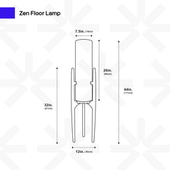 Floor Lamp, 1 Light with Natural Wood Base Finish