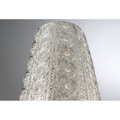 Floor Lamp, 3-Light Column, Polished Silver with Crystal Shade