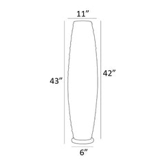 Floor Lamp, 3-Light Column, Polished Silver with Crystal Shade