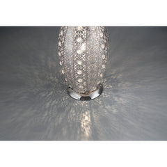 Floor Lamp, 3-Light Column, Polished Silver with Crystal Shade