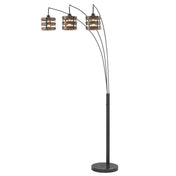 Floor Lamp, 3-Light, Steel with Drum Shades
