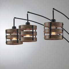 Floor Lamp, 3-Light, Steel with Drum Shades