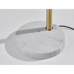 Floor Lamp, 3-Light Tree Style, Gold Metal with White Marble Base