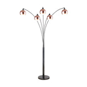 Floor Lamp, 5-Light Tree with Rose Copper Shade