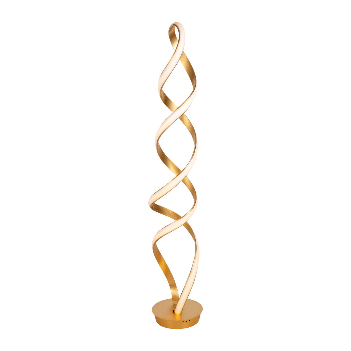 Floor Lamp, 63 in H, Gold Aluminum Double Helix with Integrated LED