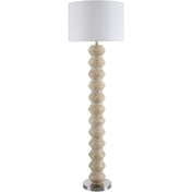 Floor Lamp, 63 In Tall, Ivory Base with White Linen Shade