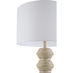 Floor Lamp, 63 In Tall, Ivory Base with White Linen Shade