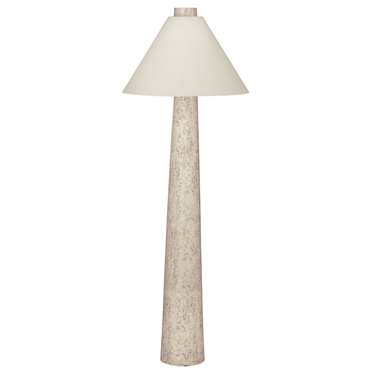 Floor Lamp, 63 in Tall, Textured Cream Resin Base with Oatmeal Linen Shade