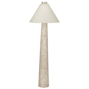 Floor Lamp, 63 in Tall, Textured Cream Resin Base with Oatmeal Linen Shade