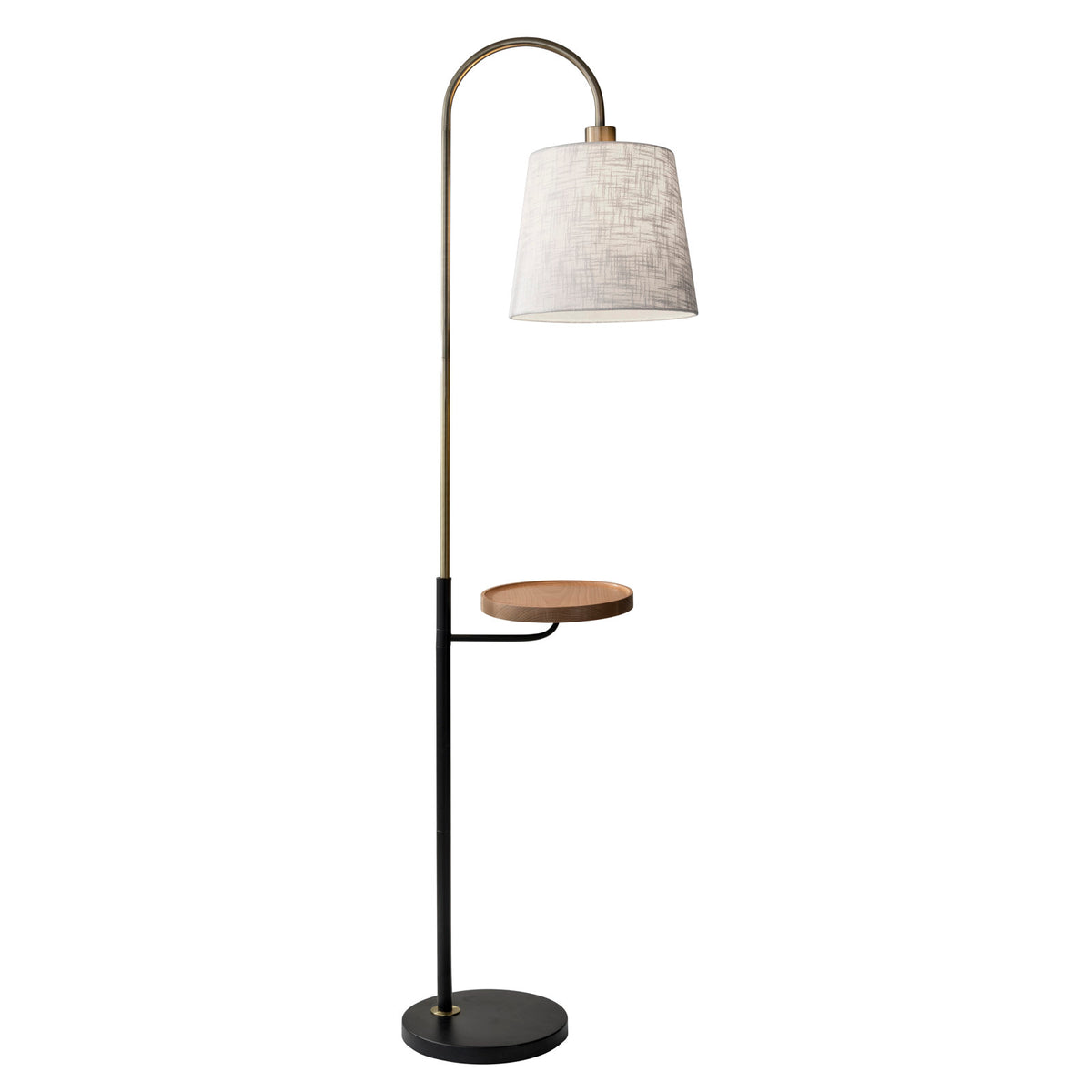 Floor Lamp, 65 in, Beige Fabric Shade with Black Base