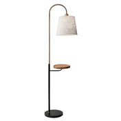Floor Lamp, 65 in, Beige Fabric Shade with Black Base