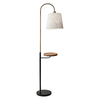 Floor Lamp, 65 in, Beige Fabric Shade with Black Base
