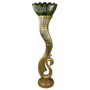 Floor Lamp, 70 in Tall, Antique Gold with Teal Patina