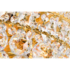 Floor Lamp, 8 Lights, Gold Metal with Clear Crystal Shade