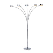 Floor Lamp, 88 in Tall with Silver Metal Frame and Drum Shade