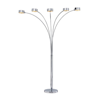 Floor Lamp, 88 in Tall with Silver Metal Frame and Drum Shade