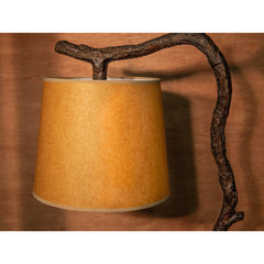 Floor Lamp, Bronze Grapevine Frame with Brown Paper Shade