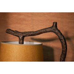 Floor Lamp, Bronze Grapevine Frame with Brown Paper Shade