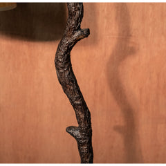 Floor Lamp, Bronze Grapevine Frame with Brown Paper Shade