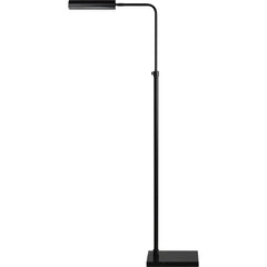 Floor Lamp, Matte Black Iron with Black Metal Cone Shade
