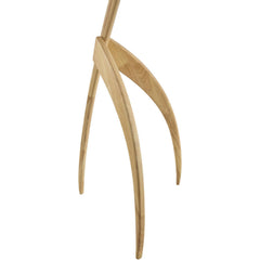 Floor Lamp, Rubber Wood with Linen Shade