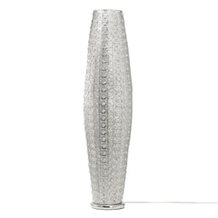 Floor Lamp, Two-Light, Silver Metal with Clear Jewels