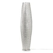 Floor Lamp, Two-Light, Silver Metal with Clear Jewels