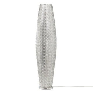 Floor Lamp, Two-Light, Silver Metal with Clear Jewels