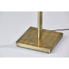 Floor Lamp with 8 Clear Glass Shades and Brass Base