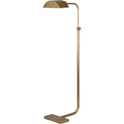 Floor Lamp with Dimmer and Metal Shade in Aged Natural Brass
